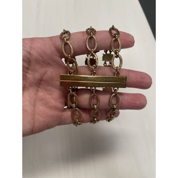 Banana Republic 3 chain wide bracelet perfect condition Orange with gold chain - Picture 14 of 16